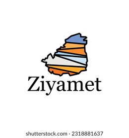 Ziyamet Map. State and district map of Ziyamet Turkey. Detailed map of city administrative area. Royalty free vector illustration. Cityscape