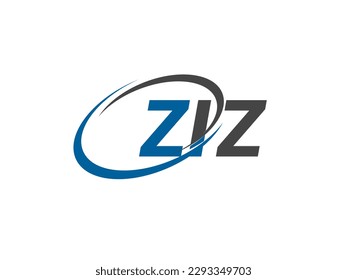 Letra ZIZ creativo diseño elegante del logo de swoosh