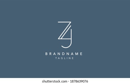 ZJ Alphabet initial Letter Monogram Icon Logo vector illustration