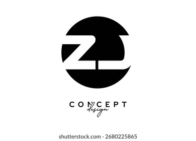 ZJ Creative Negative Space Circle Monogram Logo Design