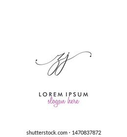 ZJ Initial beauty monogram logo vector