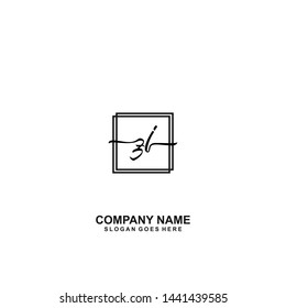 ZJ Initial handwriting logo template vector