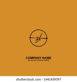 ZJ Initial handwriting logo template vector