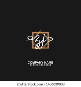 ZJ Initial handwriting logo vector