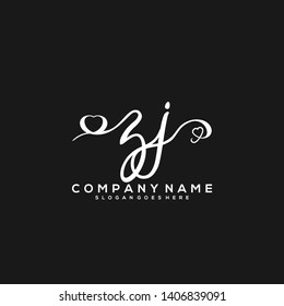 ZJ Initial handwriting logo vector