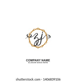 ZJ Initial handwriting logo vector