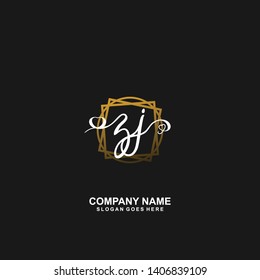 ZJ Initial handwriting logo vector