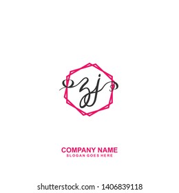 ZJ Initial handwriting logo vector