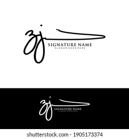 ZJ Initial letter handwriting and signature logo.