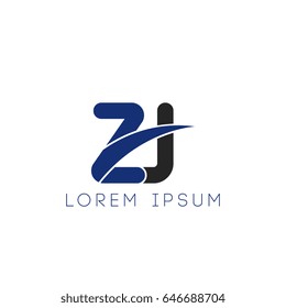 zj initial letter uppercase logo blue and black
