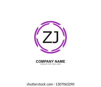 ZJ initial logo template vector