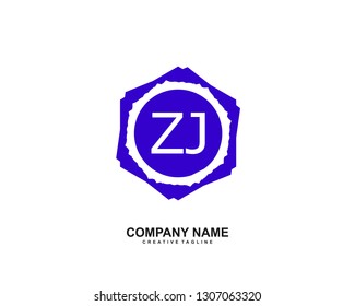ZJ initial logo template vector