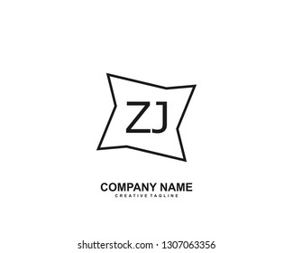ZJ initial logo template vector