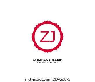 ZJ initial logo template vector