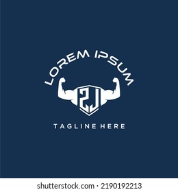 ZJ initial monogram for fitnes or gym logo with creative style design