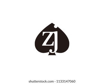 The zj initials logo inside the black shovel