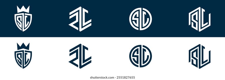 ZJ JZ letra logotipo conjunto design