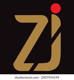 ZJ letter branding logo design with a leaf..
