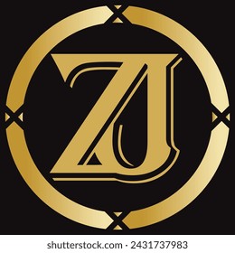 ZJ letter branding logo design with a leaf.And your best choice.
