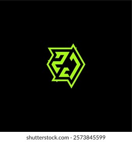 ZJ letter cool and dynamic monogram esport gaming initial logo design concept