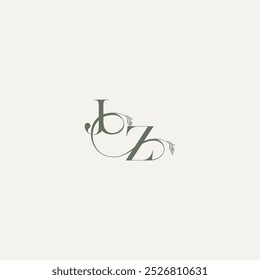 Letra ZJ logotipo elegante e elegante orgânico hairline logotipo casamento conceito monograma