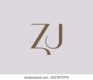 Design do ícone de logotipo da letra ZJ. Monograma de iniciais de luxo estilo clássico.