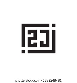 ZJ minimalist geometric symbol logo in high quality professional design that will print well across any print media