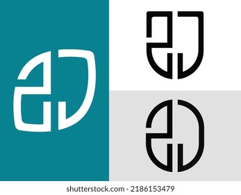 ZJ modern initial letter logo design vector bundle. It will be suitable for which company or brand name start those initial.