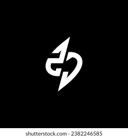 ZJ monogram esport logo design with cool shape concept in vector