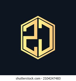 ZJ Einzigartiges, abstraktes geometrisches Vektorlogo-Design