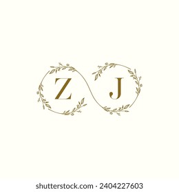 ZJ wedding infinity in elegant monogram with high quality professional design that will print well