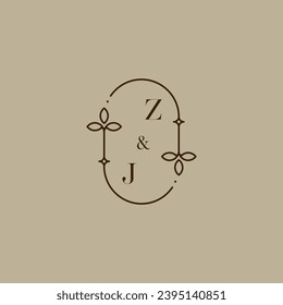 ZJ wedding initial logo in high quality professional design that will print well across any print media