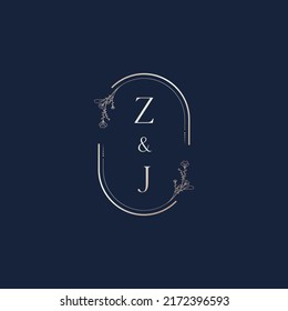 ZJ wedding initial logo letters in high quality professional design that will print well across any print media