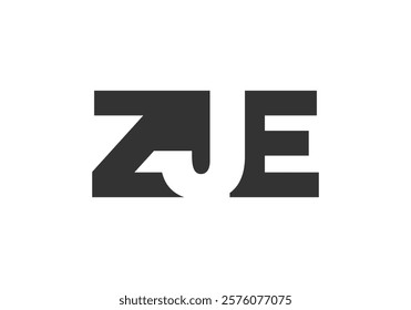 ZJE logo design. Initial letter Z J E bold font style for tech startups, consulting, corporate branding. Creative company name, headlines typography identity, trendy logotype. Vector illustration.