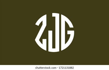 ZJG Circle Emblem Abstract Monogram Letter Mark Vector Logo Template