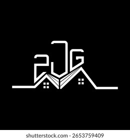 ZJG Real State logo design, ZJG simple and modern logo. ZJG luxurious alphabet design  