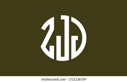ZJJ Circle Emblem Abstract Monogram Letter Mark Vector Logo Template