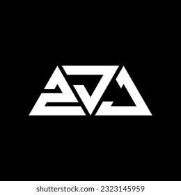 ZJJ triangle letter logo design with triangle shape. ZJJ triangle logo design monogram. ZJJ triangle vector logo template with red color. ZJJ triangular logo Simple, Elegant, and Luxurious design.