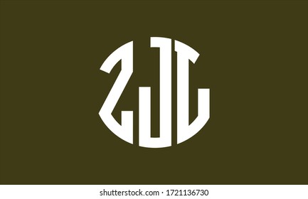 ZJL Circle Emblem Abstract Monogram Letter Mark Vector Logo Template
