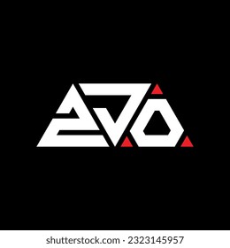 ZJO triangle letter logo design with triangle shape. ZJO triangle logo design monogram. ZJO triangle vector logo template with red color. ZJO triangular logo Simple, Elegant, and Luxurious design.