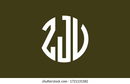 ZJV Circle Emblem Abstract Monogram Letter Mark Vector Logo Template