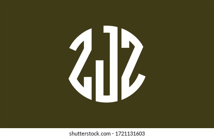 ZJZ Circle Emblem Abstract Monogram Letter Mark Vector Logo Template