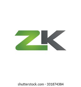 ZK company linked letter logo green