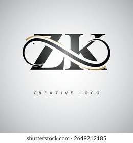 ZK Infinity Monogram Logo – Elegant Modern Letter mark Design with Luxury Loop and Stylish Branding Symbol
