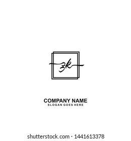 ZK Initial handwriting logo template vector
