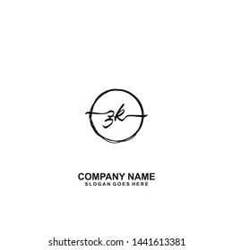 ZK Initial handwriting logo template vector