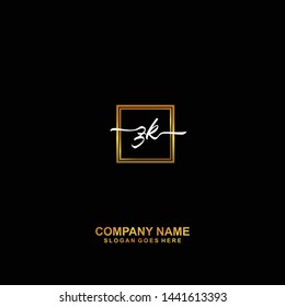 ZK Initial handwriting logo template vector