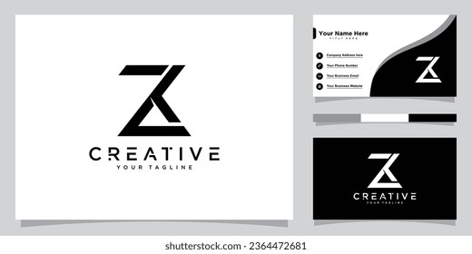 ZK Initial Letter Icon Logo Design Vector Illustration