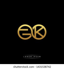 ZK initial letter linked circle capital monogram logo modern template