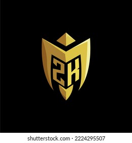 ZK initial letters monogram logo for gaming